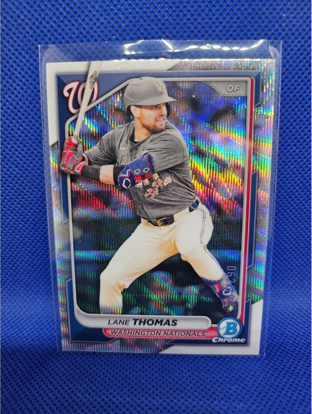 Lane Thomas [Refractor insert] #75 - 2024 Bowman Chrome - Washington Nationals
